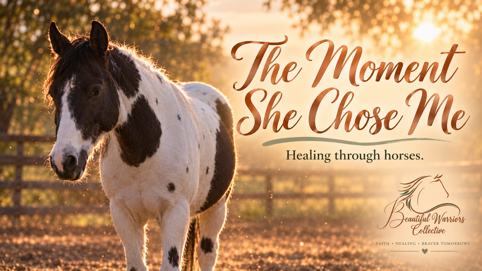 Lilah Bee at golden hour — The Moment She Chose Me: Healing through horses.