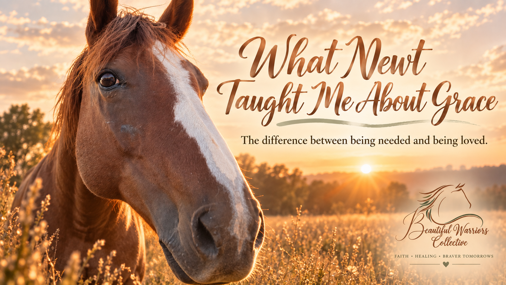Newt at sunset — What Newt Taught Me About Grace: the difference between being needed and being loved